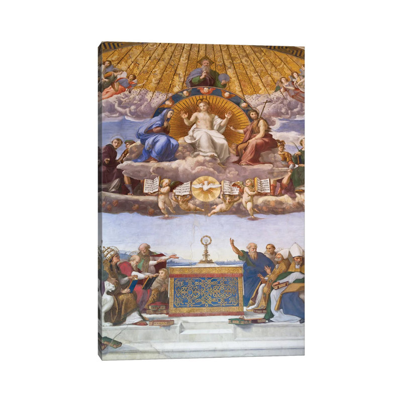 Detail of the Disputation of the Holy Sacrament, c.1509-10 by Raphael - 1 Piece Wrapped Canvas Wall Art