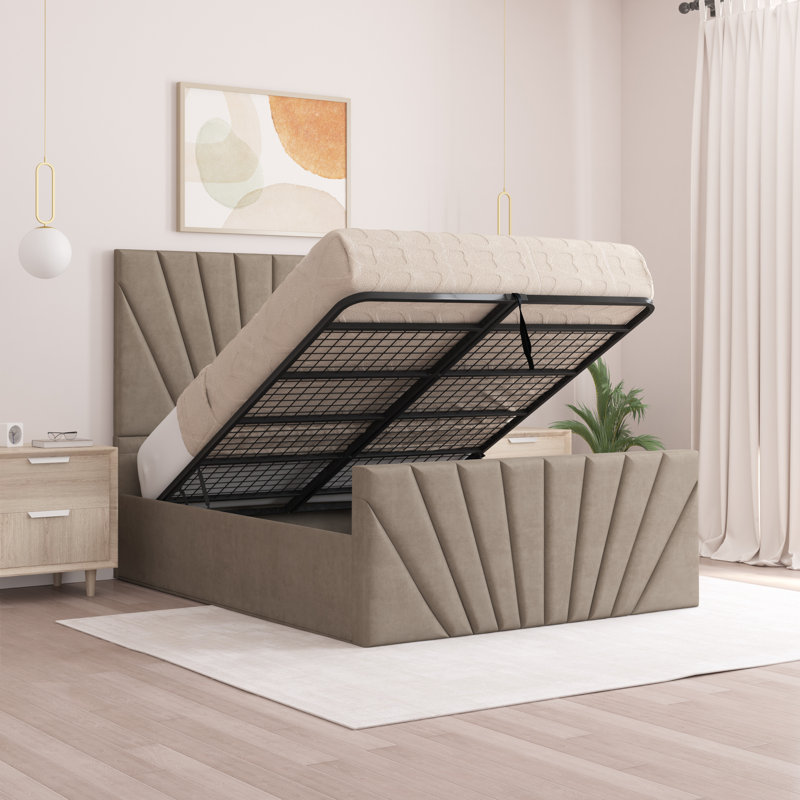 Odolo Upholstered Ottoman Storage Bed, Kingsize (5'), Coffee