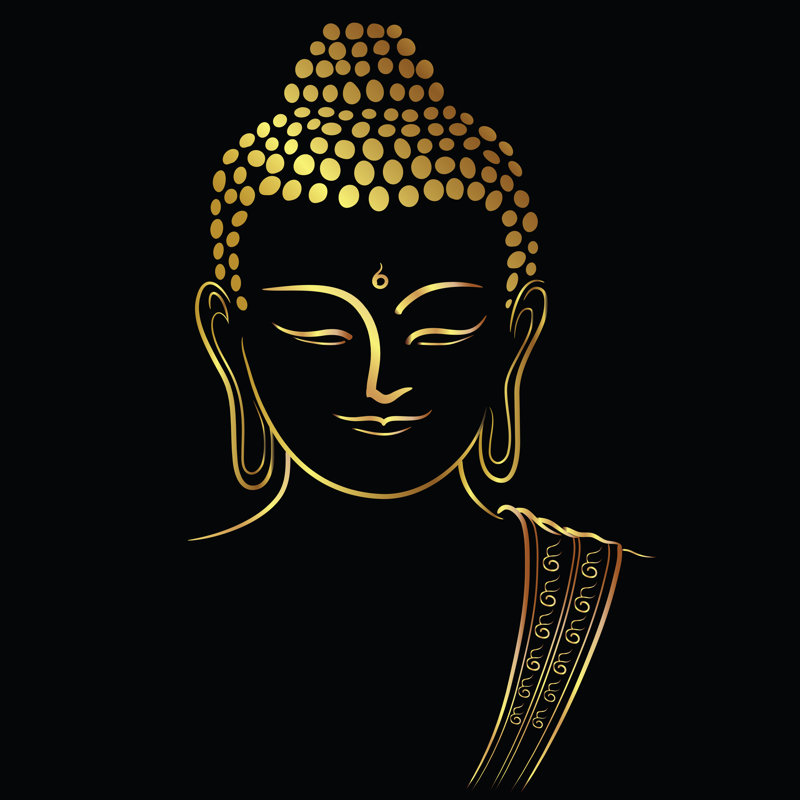 Buddha Head - Wrapped Canvas Print, 30cm H x 30cm W x 3.8cm D