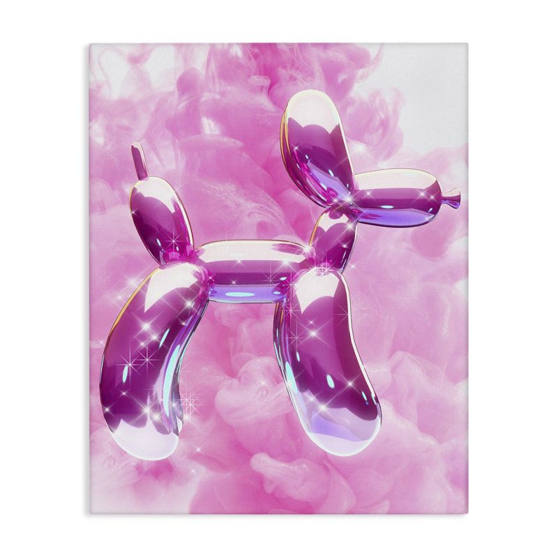 Art mural sur toile Glitzy Balloon Dog par Ziwei Li, H 20 po x l 16 po