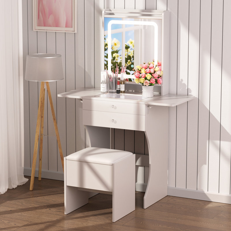 Ensemble de meuble-lavabo pour petites chambres - Petit meuble-lavabo avec tabouret