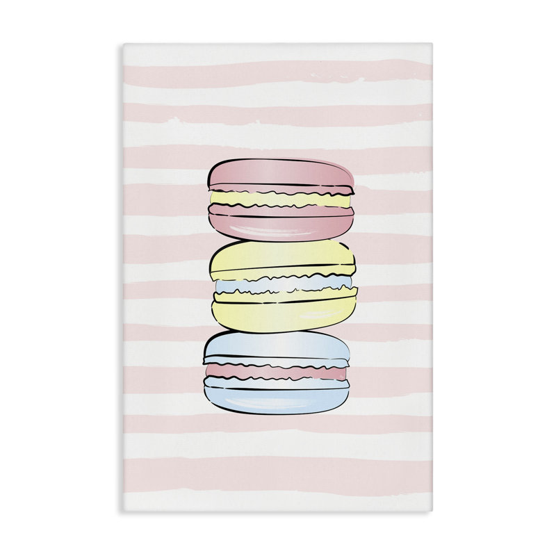 "Pink Stripes Macarons" par Martina Pavlova, H 24 po x l 16 po