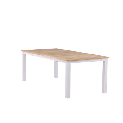 Navya Rectangular Solid Wood Extendable Outdoor Dining Table