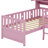 Multifunctional Wood Platform Bed With Bookshelf At The Head Of The Bed, Built-In Desk And Matching Chair-1985540529