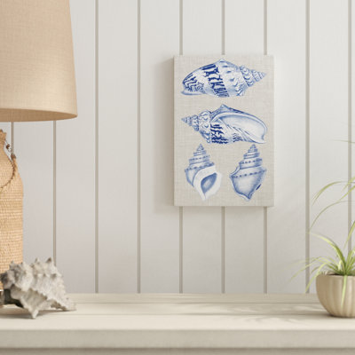 Navy & Linen Shells II by Vision Studio - Painting Print
