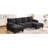 Black, U-Shaped , Dual Chaise Lounges, Storage, Armrest Pillows Side-2124886635-2124886632