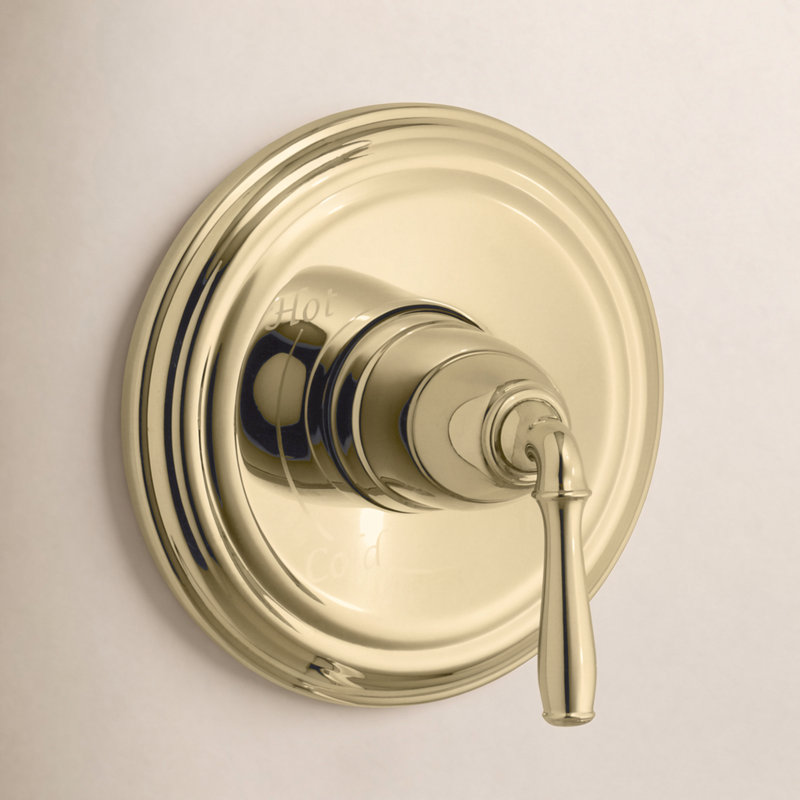 Kohler Devonshire Rite-Temp Valve Trim with Lever Handle, Vibrant Polished Brass