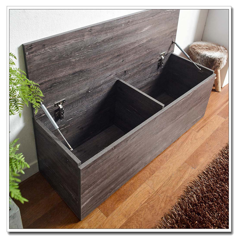 Banc de rangement Dean en gris rustique