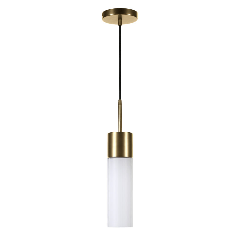 Hubbard 1 - Light Single Pendant, White, Brass