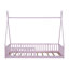 Lit simple en bois avec clôture-1098822740