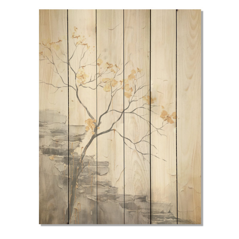 Minimalisme, rivière calme, forêt, forêt, art sur bois de pin naturel, H 20 po x l 10 po