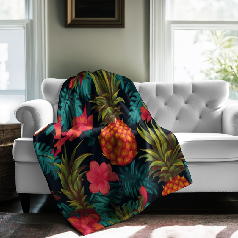Couverture hawaïenne Old-School 1 pièce Premium, Grand lit