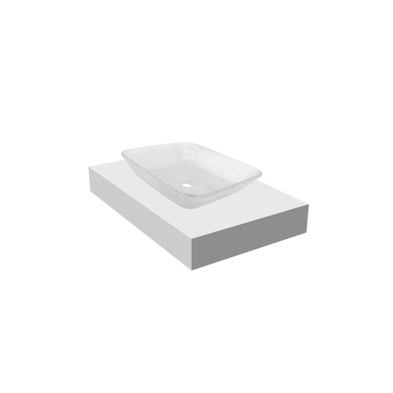 Vasques décoratives carrées 16 po avec base blanche 36 po, Transparent