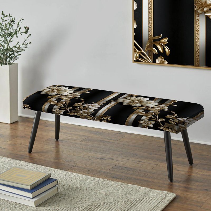 Banc rembourré rayé Gold Regal