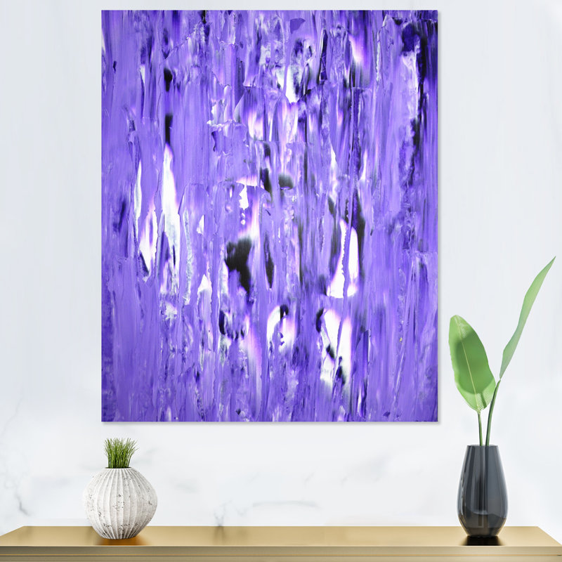 Mauve et blanc abstrait - œuvre d'art moderne et contemporaine sur toile, H 40 po x l 30 po x P 1,5 po, Toile tendue