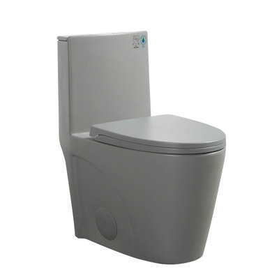Compact One Piece Toilet 12" Rough-in, Elongated Toilet with Comfort Chair Seat ADA Height 17.1", Dual Flush 1.1/1.6 GPF & MAP 1000g, Space Saver Design(Seat Included)