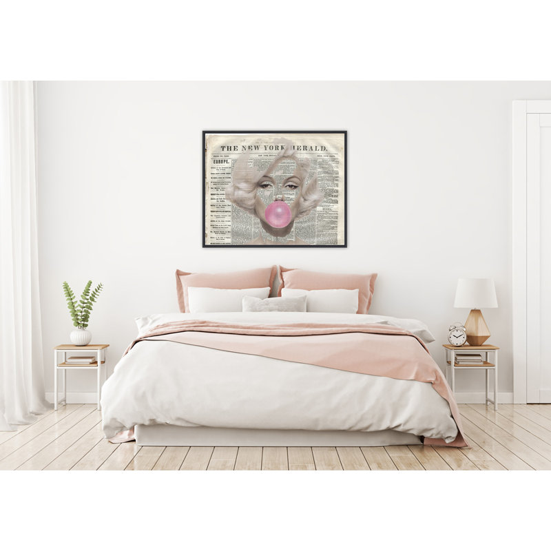 Marilyn - cadre flottant, impression sur toile, H 26 po x l 32 po x P 2 po, Cadre noir