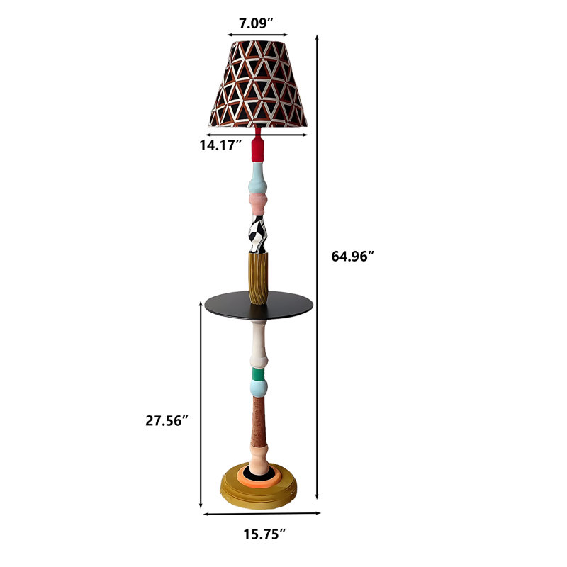 Lampe sur pied de salon moderne minimaliste 64,96 "avec table d'appoint, lampe de table Creative