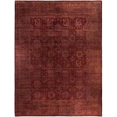 Rachal One-of-a-Kind Hand-Knotted Area Rug - Pink, 11' 10" x 15' 9"