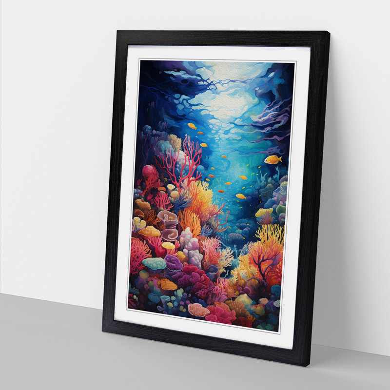 Single Picture Frame Print on Wood, 64cm H x 46cm W, Black Framed