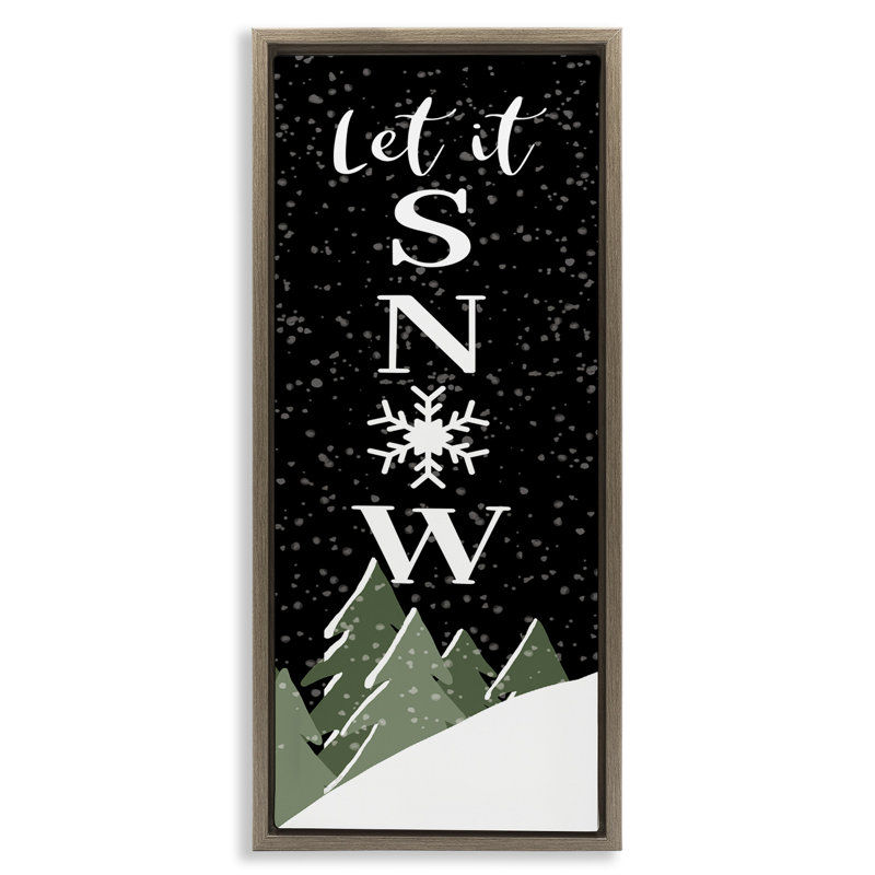 Let It Snow Winter Scene, 25" H x 11" W, Montalcino Elm Floater Frame