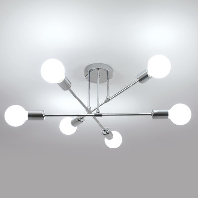 Chrome 6-Light Branch LED Ceiling Light