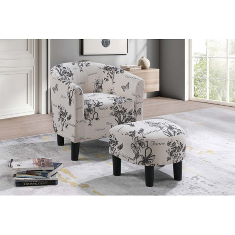 Chaise d'appoint blanche à dossier rond