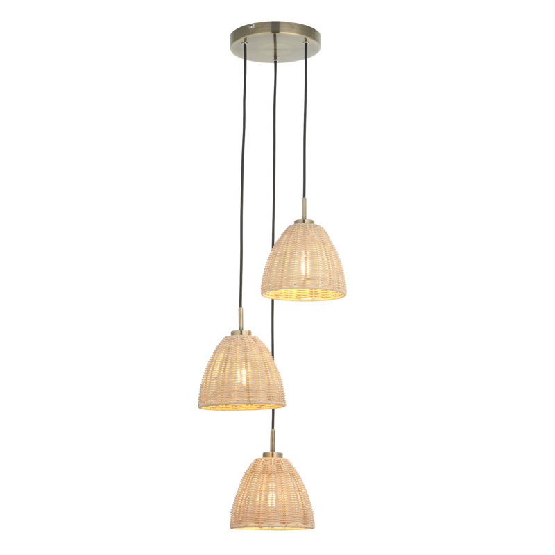 3 - Light Antique Brass Plate Pendant