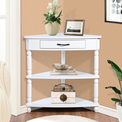 Table de coin 33,8 po Milk White