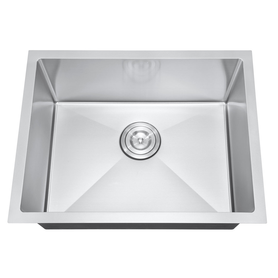 ATTOP 23'' L x 18'' W Undermount Kitchen Sink Single Bowl Scratch-Resistant Stainless Steel Sink ATTOP