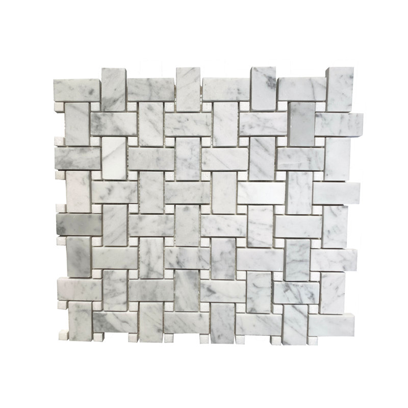 Mur de mosaïque en marbre tressé 1 po x 2 po