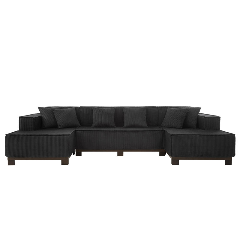 Canapé modulaire moderne en forme de U, Noir