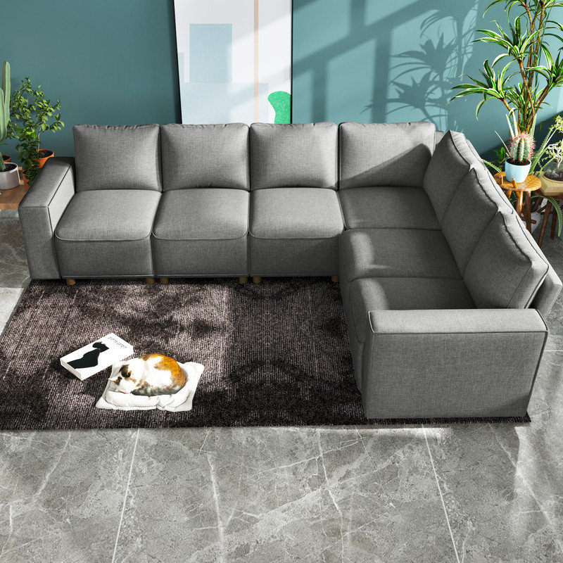 Canapé modulaire rembourré 7 pièces Schautz, Accoudoir à gauche (vu de face)