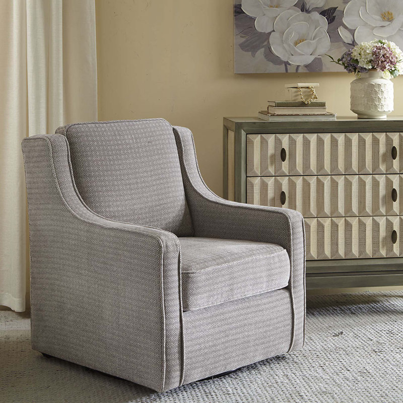Modern Swivel Accent Chair,Soft Upholstered Armchair for Contemporary Home Decor, Gray Fabric
