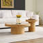 Table d'appoint ronde en pierre frittée de 19,49 po en MDF naturel pour petits espaces de vie et chambres à coucher