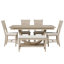 Ensemble de table de salle à manger en bois 6 pièces avec banc long et 4 chaises-189484081-189484083-189484082