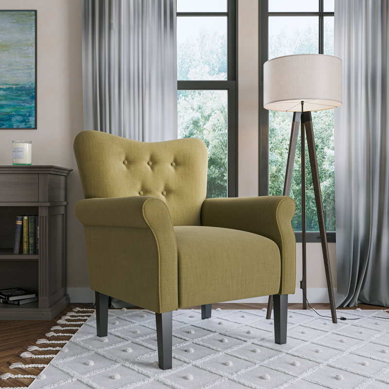  Fauteuil d'appoint rembourré 30,3 po Modern, Lin avocat