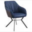 Blue and Gunmetal Upholstered Dining Chairs (Set of 2)