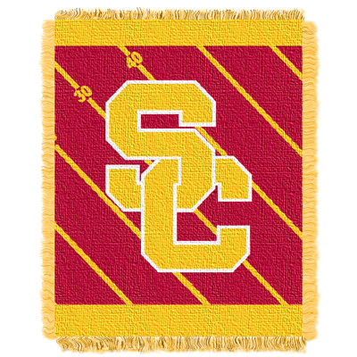 Collegiate NCAA USC Woven Jacquard Throw Blanket, College Sports Fan Decor, 46x60 Inches