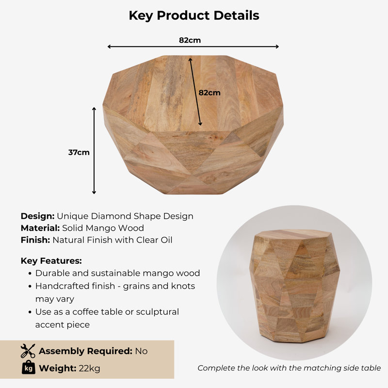 Sitkin Diamond Coffee Table Natural