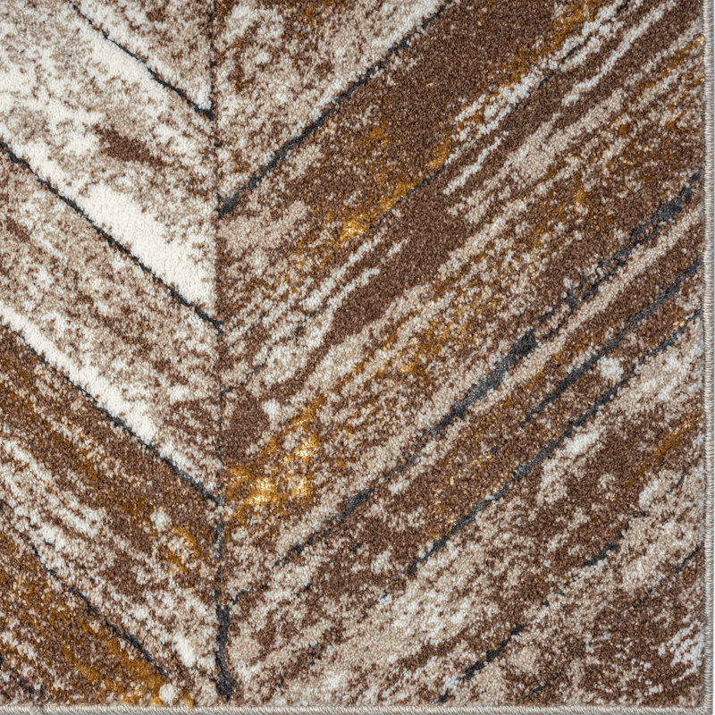 Forkland Beige/Gold Indoor/Outdoor Area Rug, 8' x 10'