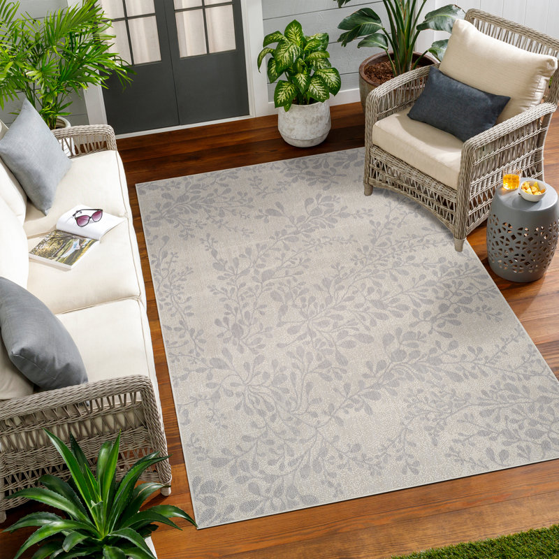 Semeraro Indoor & Outdoor Boho Rug Ivory/Grey, Rectangle 160 x 213cm