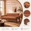 Canapé minimaliste à deux places en chenille - Sofa moderne capitonné avec accoudoirs rembourrés et coussin d'assise amovible-1463061068