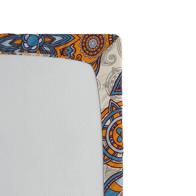 Microfiber Geometric Fitted Sheet, Twin Fitted Sheet