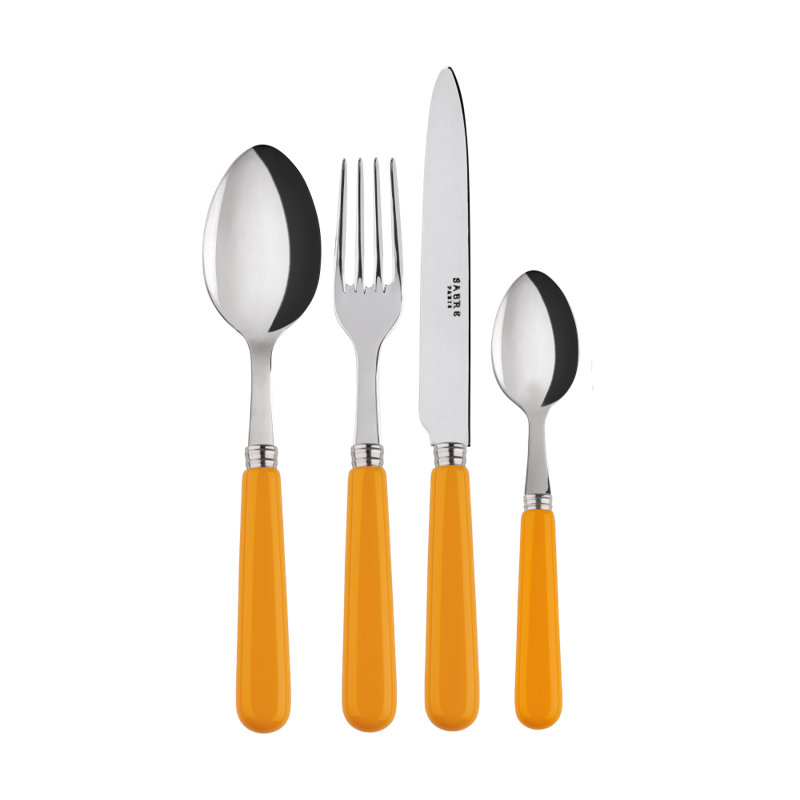 Sabre Paris - 24 Pieces Cutlery Set Pop Unis, Yellow