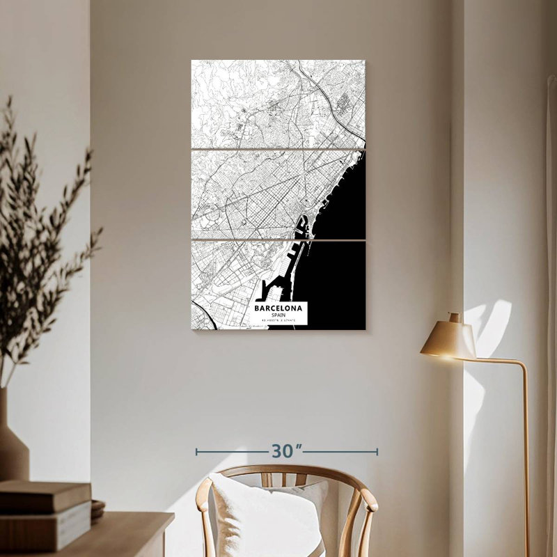 Carte Aliaz de Barcelone, H 57 po x l 36 po