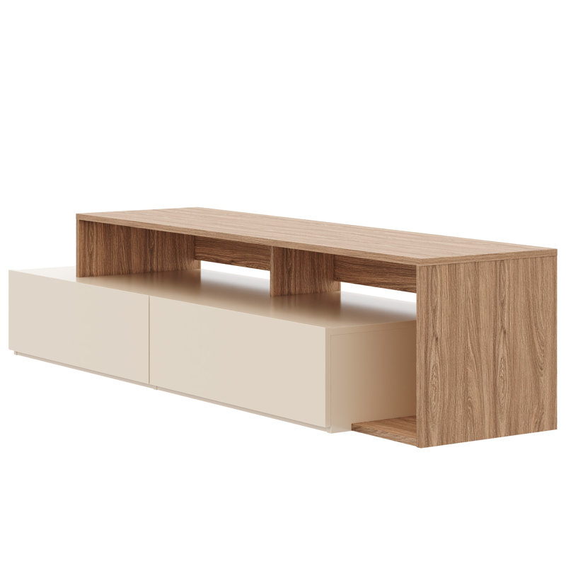 Meuble télé 72 po avec 2 tiroirs, Brun