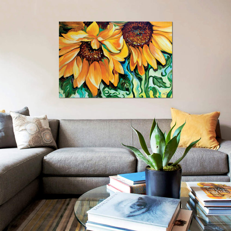« the tournesol », reproduction sur toile, H 12 po x l 18 po x P 1,5 po