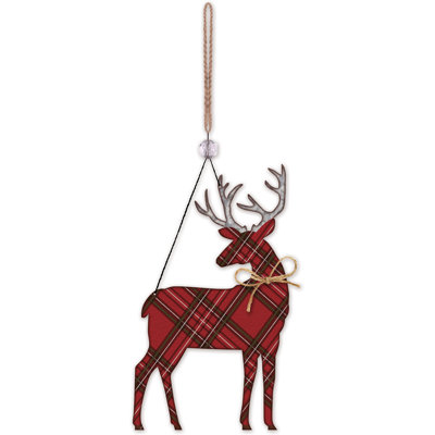 Plaid Deer Ornament - Set of 4