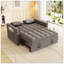 Canapé-lit moderne en velours avec lit escamotable, inclinable réglable et poches latérales pour les petits espaces-287679578